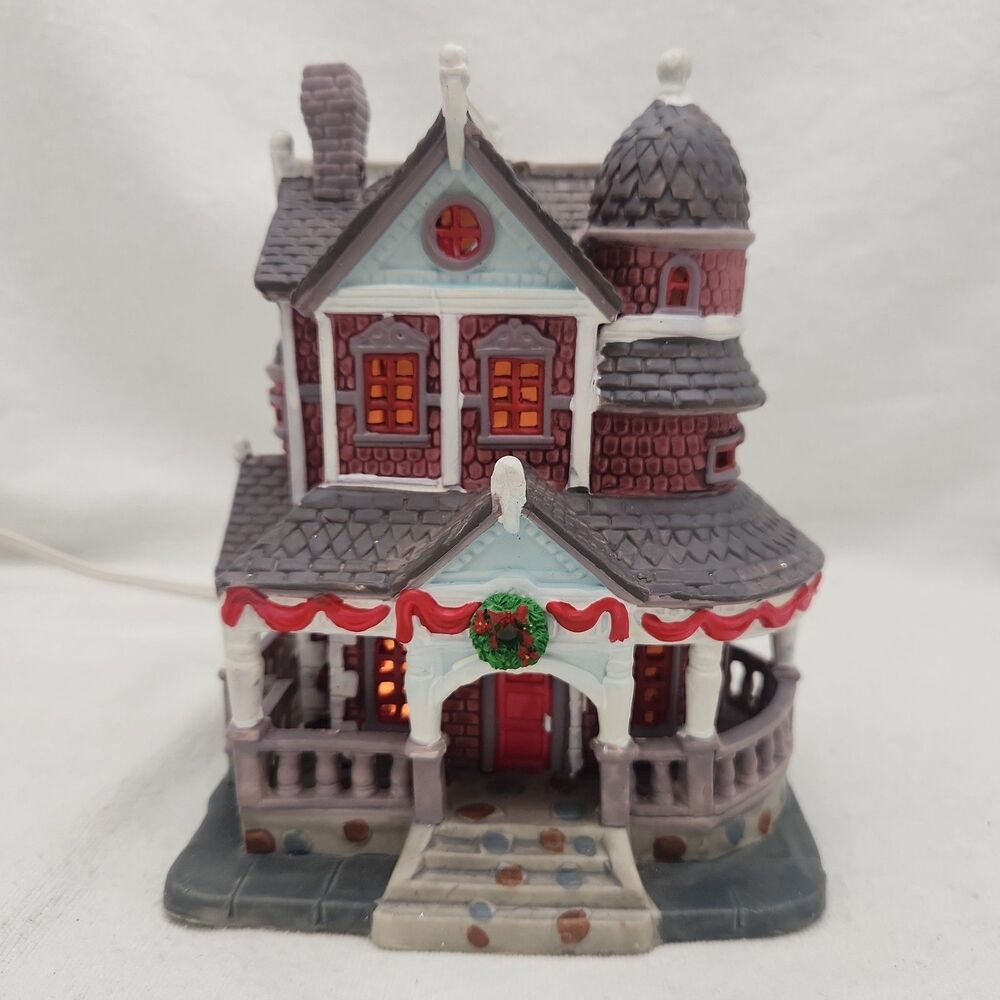 House Lemax Harris Residence Porcelain Lighted Building Xmas Village 2006 7"